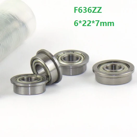 20pcs/50pcs/100pcs F636ZZ F636Z F636 Z ZZ F636-ZZ 6x22x7mm Double cover Flange Deep Groove Ball Bearing Miniature 6*22*7mm