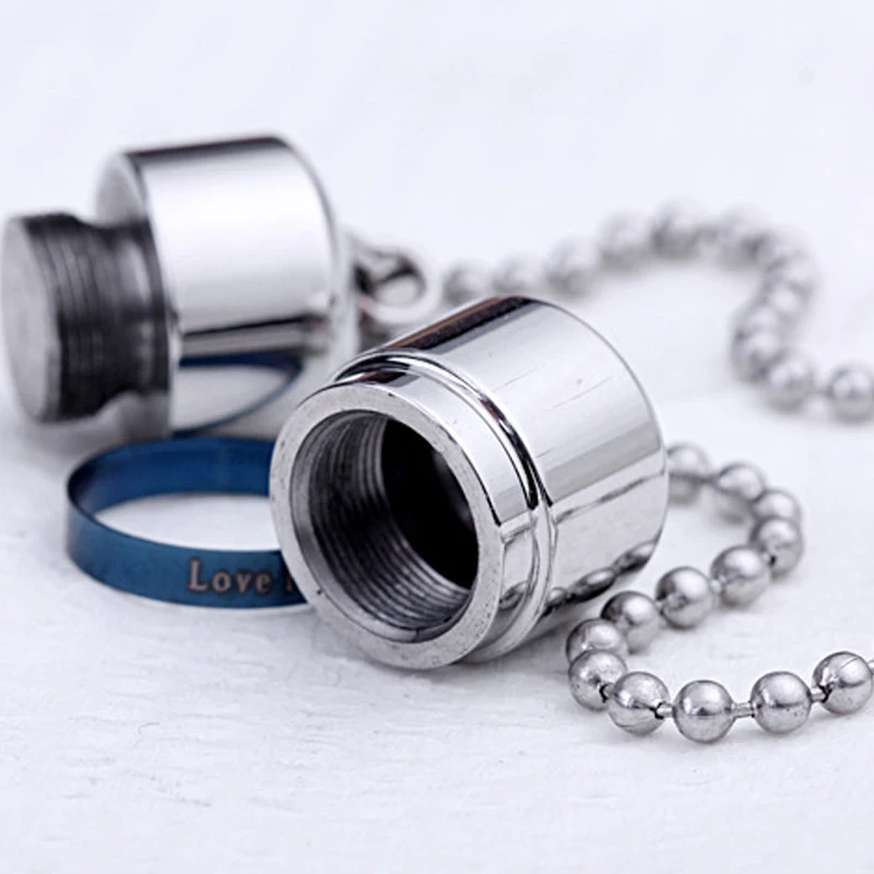 openable High quality Love forever Stainless Steel Cremation Pets Ash Capsule Pendants Necklace Pills Shape Keepsake Urn Jewelry