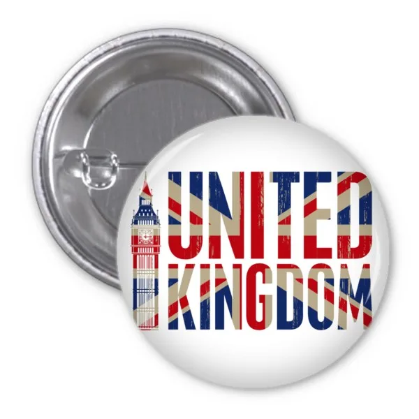 United Kingdom Art Landmark Illustration Clothes Backpack Decorate Badges Cartoon Sticker Clothing Patche Kid Gift Brooches