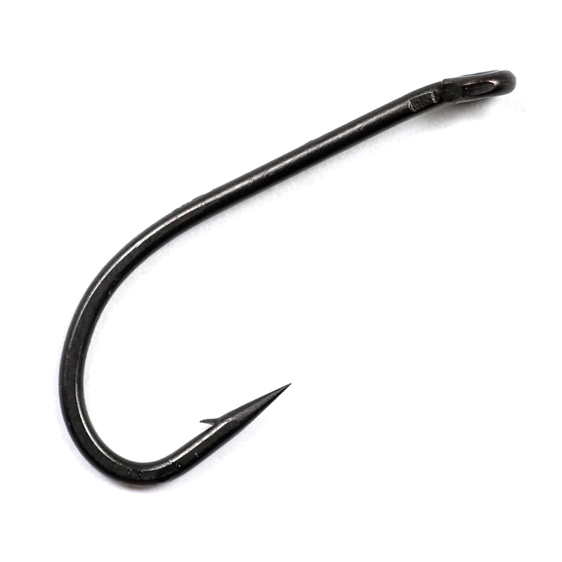 Bimoo 100pcs Size #2 #4 #6 #8 #10 Coating Carp Hook Long Shank In-Turn Eye High Carbon Steel Micro Barb Carp Fishing Hook