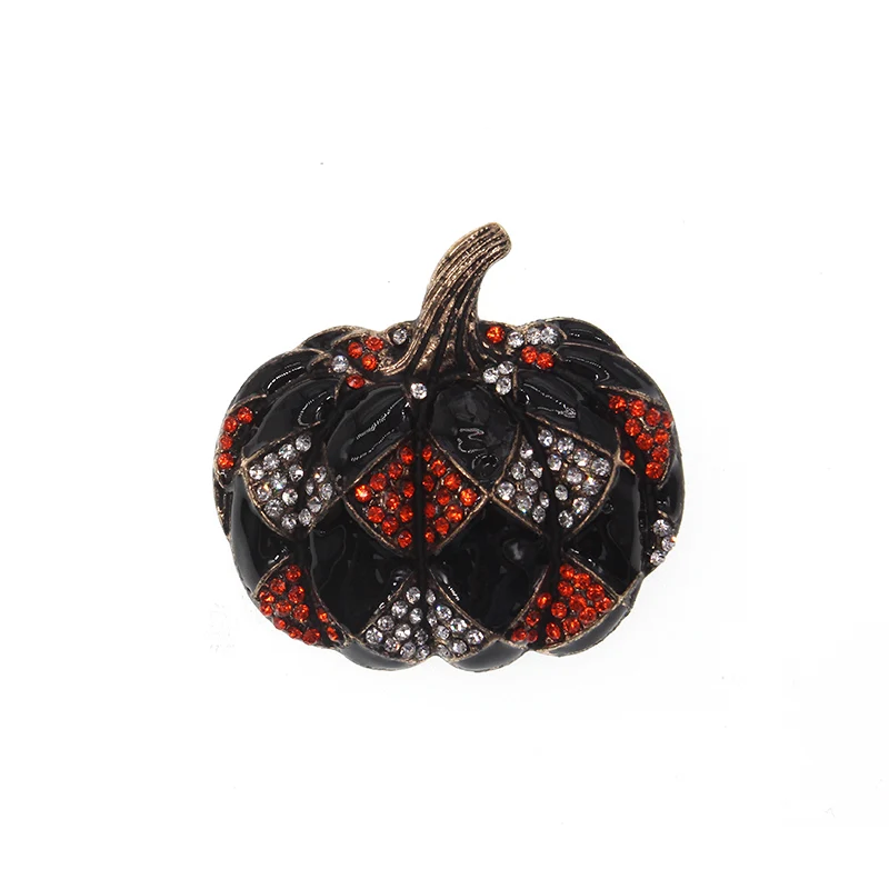 10pcs Customized Halloween's Pumpkin Rhinestone Brooch Pin Jewelry Gift