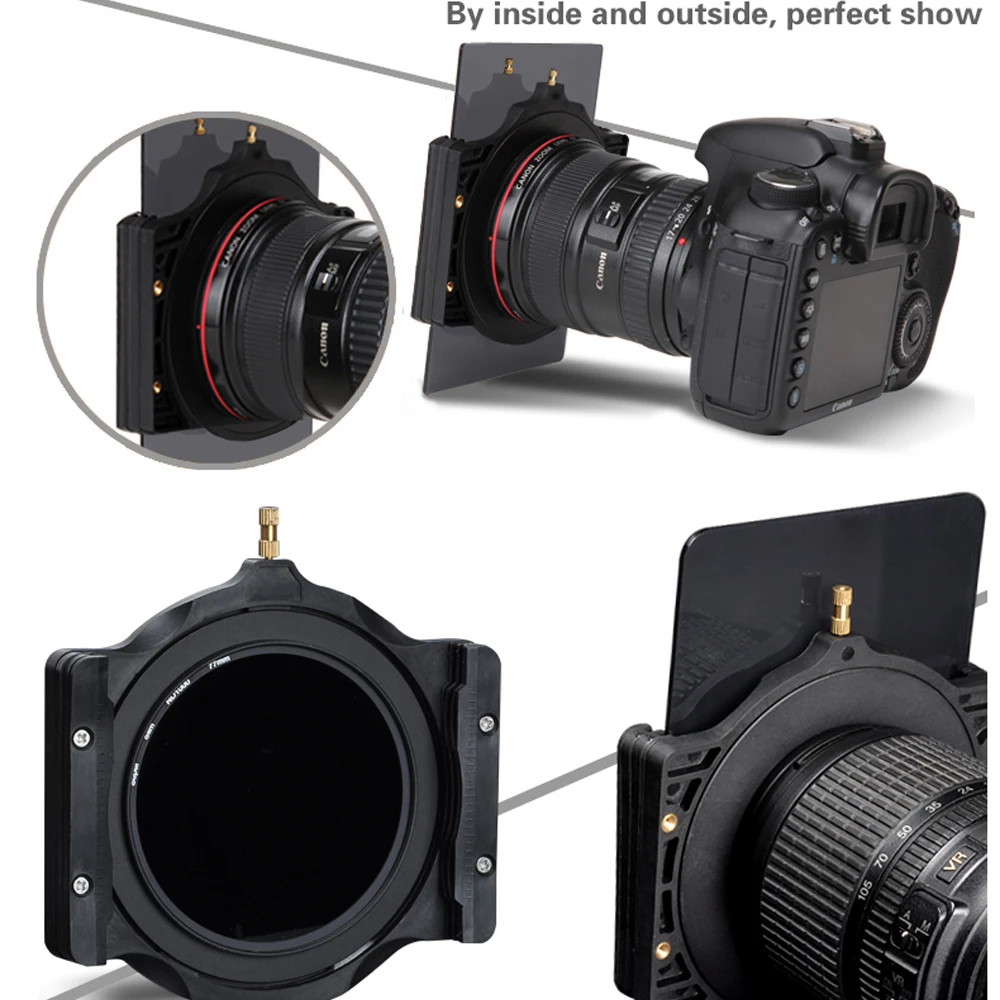 Walking Way 150*100mm square filter set kit ND Neutral Density ND2 ND4 ND8 ND16 camera filter holder & adapter ring for Cokin Z