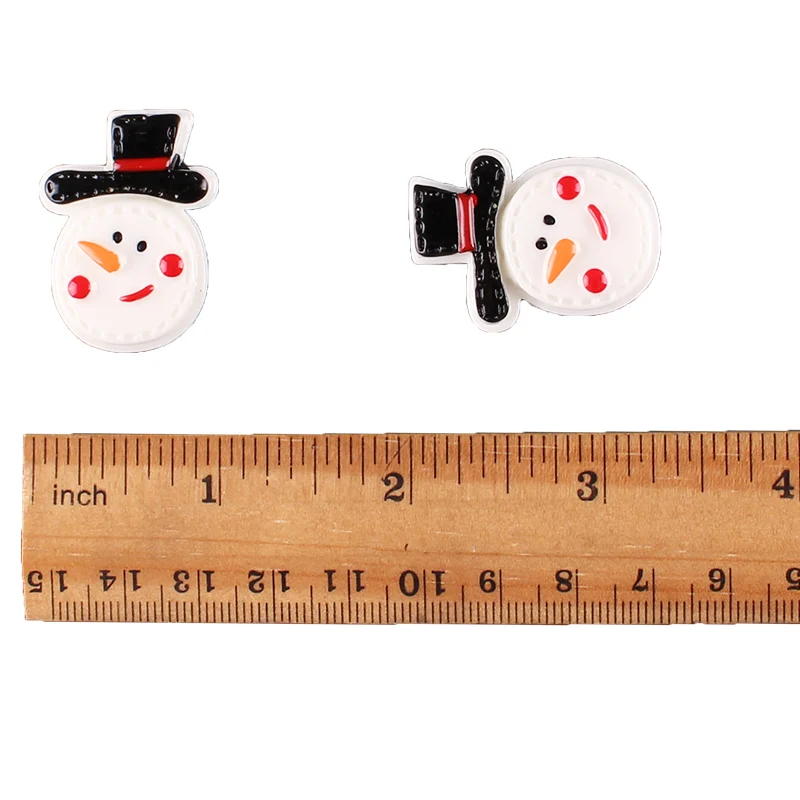 50pcs Cute Snow Man Christmas Resin Scrapbooking Hair Bow Center Crafts Embellishment Flatback Charms Cabachons