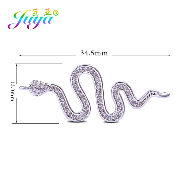 Juya DIY Talisman Jewelry Accessories Micro Pave Zircon Dragon Snake Hamsa Connectors For Women Men Needlework Jewelry Making