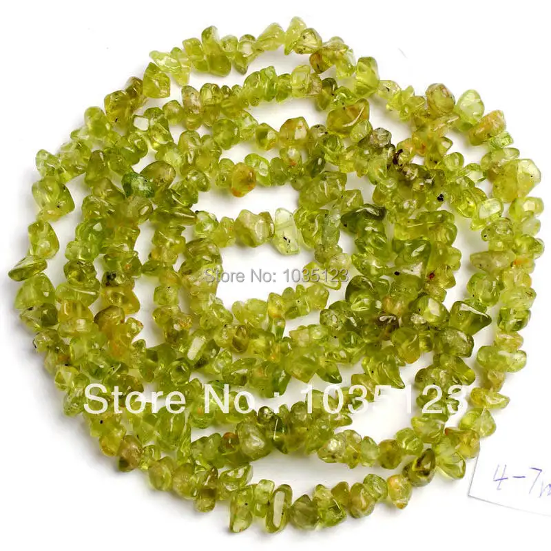 

3-6mm Natural Peridot Freeform Gravel DIY Loose Beads Strand 80cm Jewelry Making w395