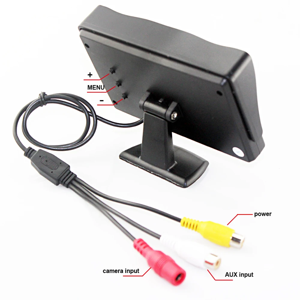 شاشة سيارة 4.3 بوصة TFT LCD شاشة قابلة للتدوير NTSC/PAL نظام فيديو IR التحكم عن بعد شاشة تصفيف السيارة لكاميرا الرؤية الخلفية