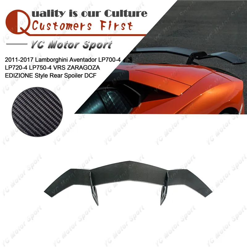 Dry Carbon Fiber Trunk GT Wing Fit For 2011-2017 Aventador LP700-4 LP720-4 LP750-4 VRS ZARAGOZA EDIZIONE Style Rear Spoiler