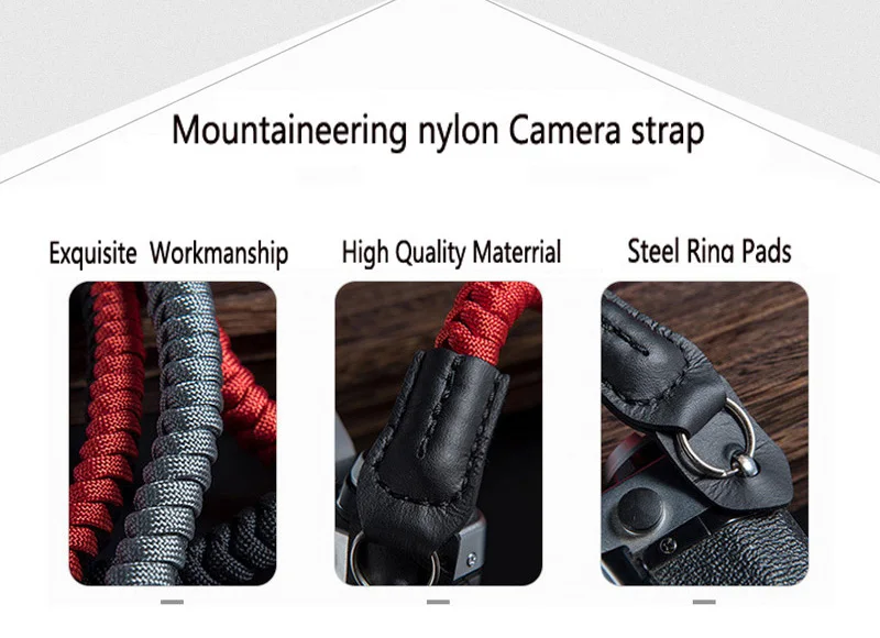 قوي تسلق الجبال حبل نايلون كاميرا الكتف حزام الرقبة حزام ل لايكا الرقمية كانون نيكون أوليمبوس بنتاكس سوني كاميرا