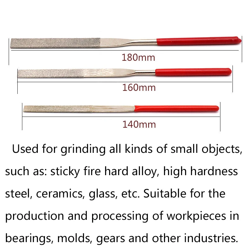 10pcs 140/160/180mm Set di lime per aghi con rivestimento diamantato assortito Mini raspa per utensili in acciaio per hobby e artigianato in vetro ceramico