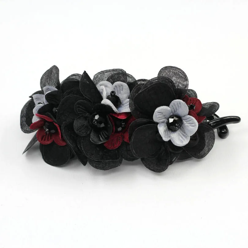 

Hair Accessories for girl & women Floral Hairgrips barrettes Crystal hair clips Banana hairpin handmade Ponytail Scrunchie