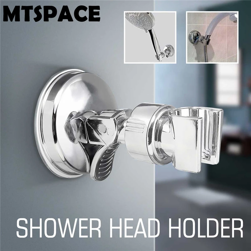 MTSPACE Shower Mounting Brackets Bathroom Adjustable Shower Head Holder Rack Bracket Suction Cup Wall Mounted Replacement Holder