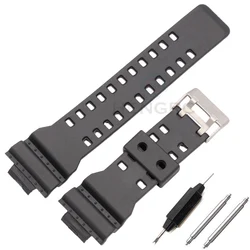 16mm PU Uhr Band Strap Ersatz Schwarz Wasserdicht Uhrenarmbänder Zubehör Für GA-110 / GA-100 / GA-120 / GA-200