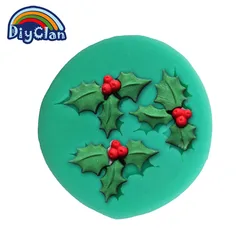 Christmas Tree Leaves Silicone Molds Christmas Dacoration Tools Fondant Form Chocolate Gypsum Handmade Epoxy Mould Handicrafts