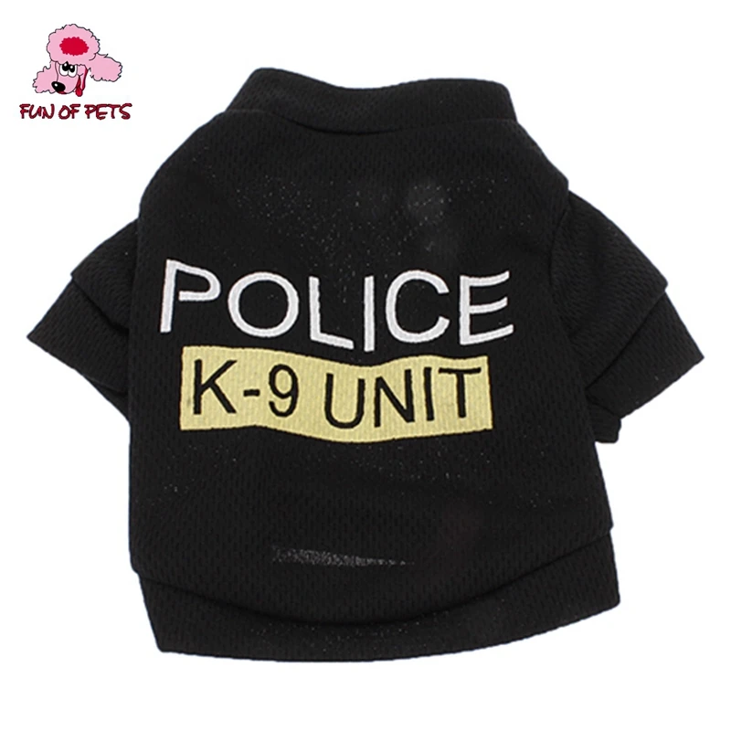 2017 Police Style Breathable Terylene T-Shirt for Dogs Dog Clothes(XS-4XL) Summer Cool Dog Cat Clothes