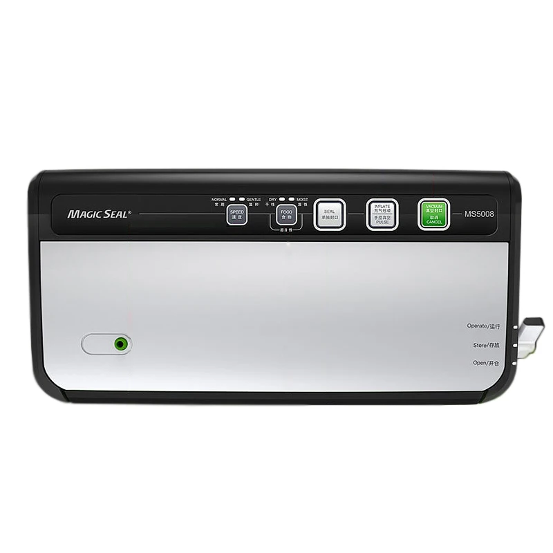 Máquina de sellado inflable de bombeo totalmente automática, empaquetadora comercial para el hogar, envasadora al vacío pequeña MS5008