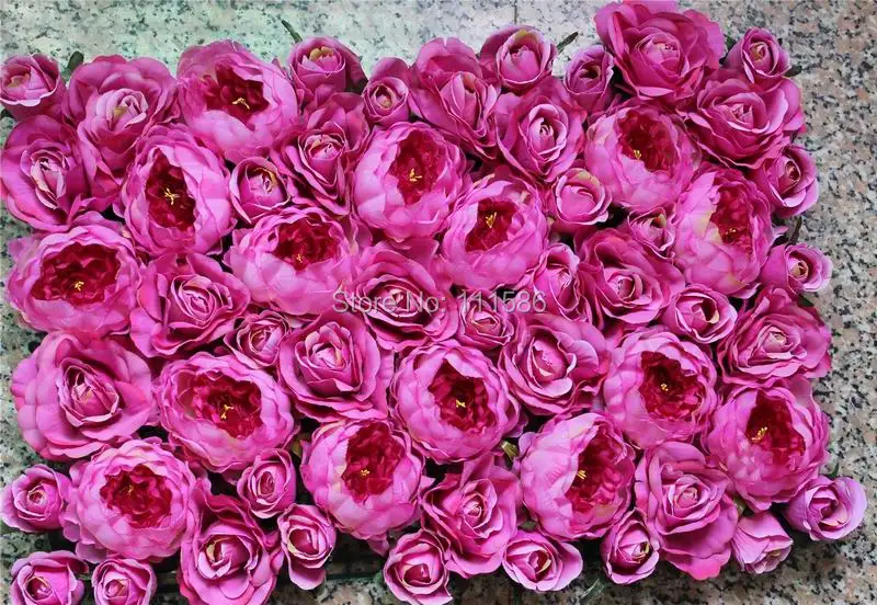 SPR Free Shipping  fushcia peony flower wall wedding backdrop table centerpiece flower decorations road lead home market flower