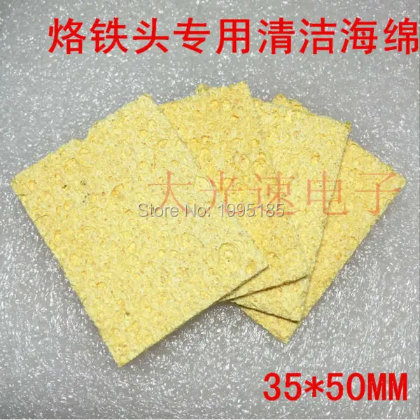 Clean tool 10pcs High Temperature Enduring Condense Electric Welding Soldering Iron Cleaning Sponge Yellow New Arrival Hot