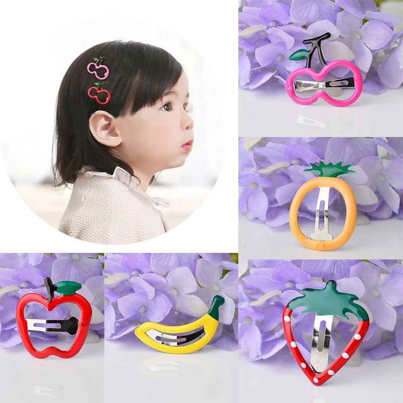 Horquilla BB para niña de Color caramelo, horquillas con banda a presión, accesorios para el cabello para niño, tocado colorido con fruta