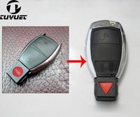 Updating New 2 Buttons Modified Smart Remote Key Shell for Mercedes-Benz S series Car Key Blanks Case+Battery Holder+Key Blade