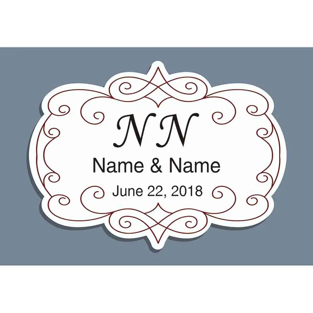 Funnytree backgroud photocal gray red wine frame custom made date name simple classic wedding backdrop fotografia for photo