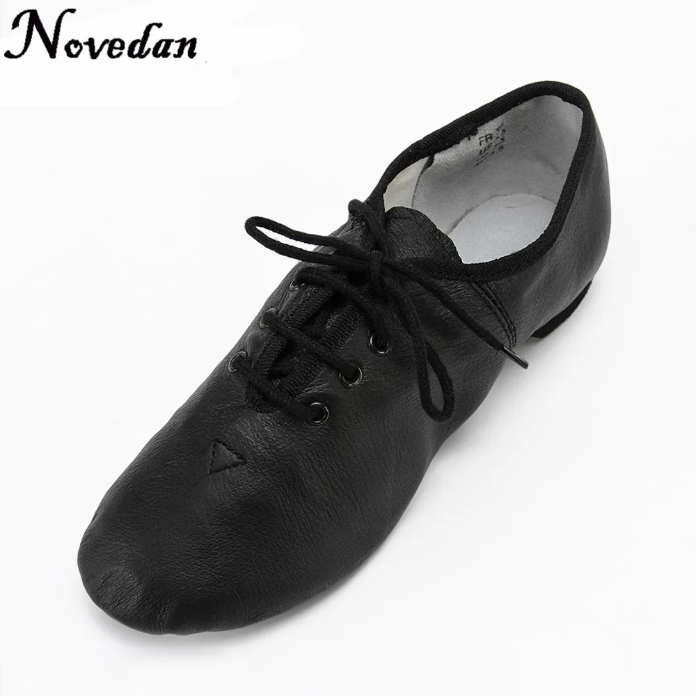 Woman\'s Leather Jazz Dance Shoes Lace Up Boots Practice Yoga Shoes Soft and Light Jazz Boots Hip Hop Sneakers