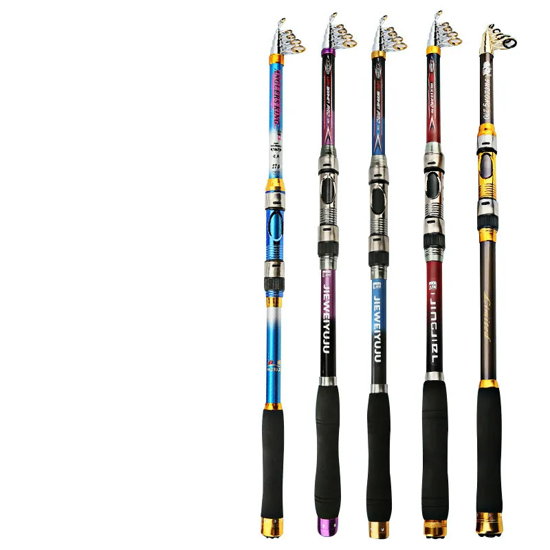 Multicolored Fashion Telescopic Fishing Rod Carp Pesca Power Hand Rod Super Hard Ultra Light Throwing Stream Seapole 2.1-3.6m