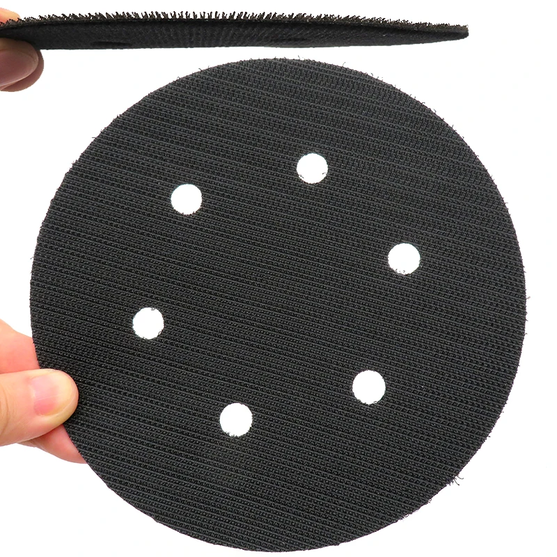Almohadilla de interfaz de disco de protección, 6 pulgadas, 6 agujeros, 150mm, negro, accesorios de herramientas eléctricas para pulido y molienda, gancho y bucle, 2 uds.