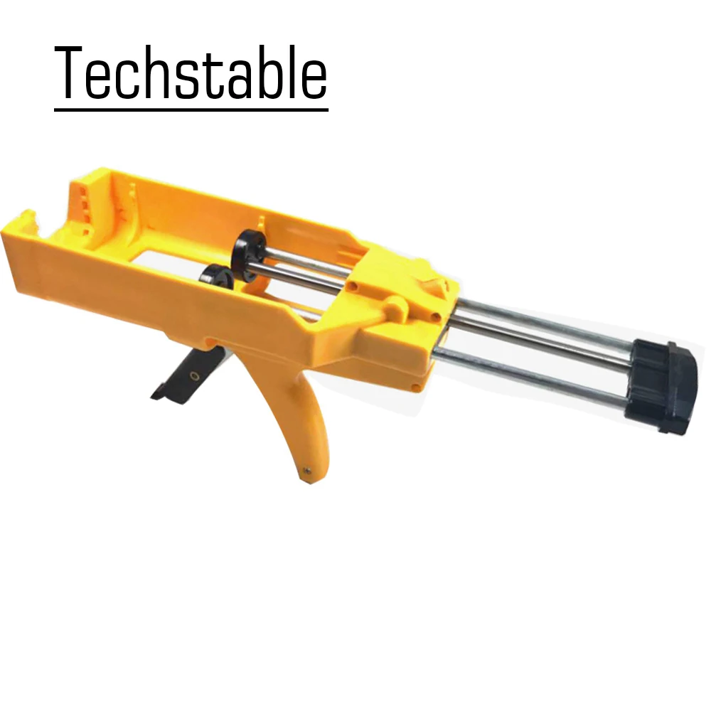 TECHSTABLE high quality Yellow Double Pipe Manual Glue Gun Sausage Labor-saving Caulking Gun