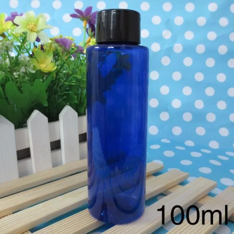 30*100 ML Vít Cap Chai Nhựa Màu Xanh Trang Điểm Đóng Gói Rỗng Gel Tắm Dầu Gội Lotion Bơm Lại Dầu Tinh Chất Mỹ Phẩm container