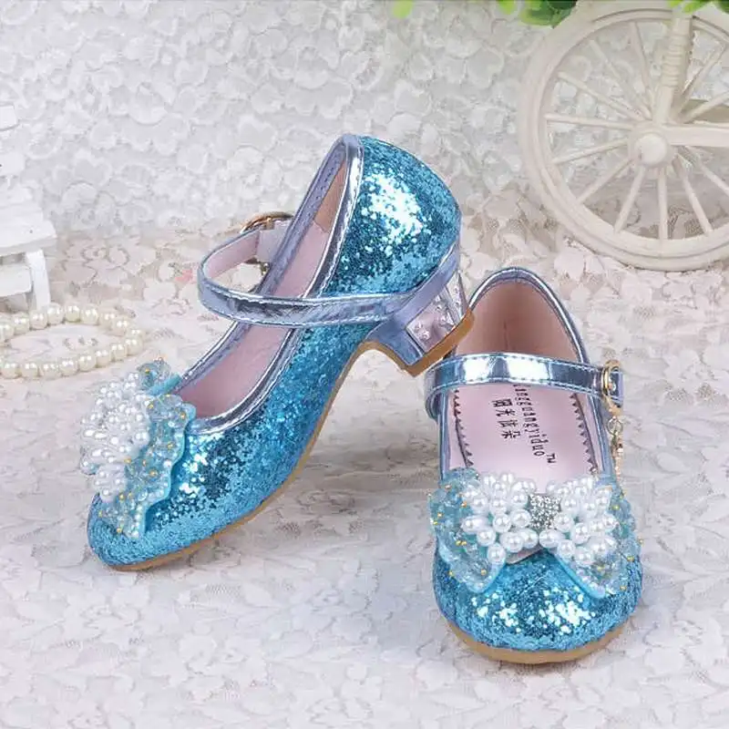 Spring And Summer Princess Kids Shoes Girls Shoes High Heels Party Shoes Children Fashion Glitter for 3-12 Years Old Girl CSH824