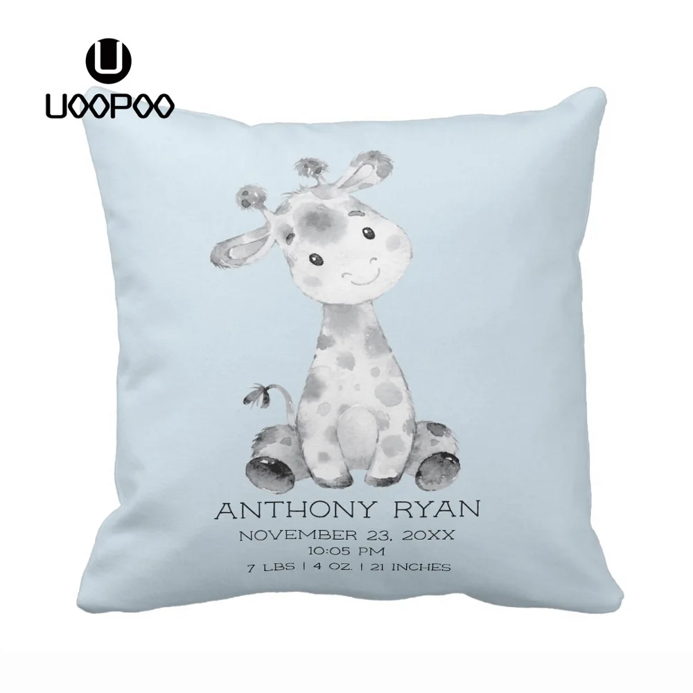 

Customized Pillowcase Boy and Girl Cotton Baby Birth Cute Giraffe Pillow Cover Decorative Throw Pillow Cushion Covers for Kids