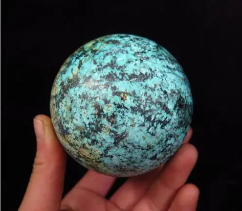 80mm  Gorgeous Natural Blue /Green African OLD  Turquoise Sphere Crystal Ball