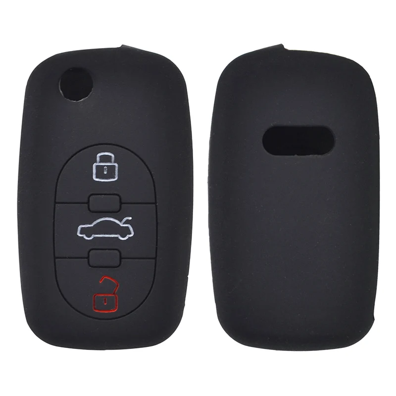 Silicone Key Case Cover For Audi A2 A3 S3 A4 S4 RS4 A6 S6 allroad A8 S8 TT Roadster 1997-2006 Keyless Fob Shell Holder Protector