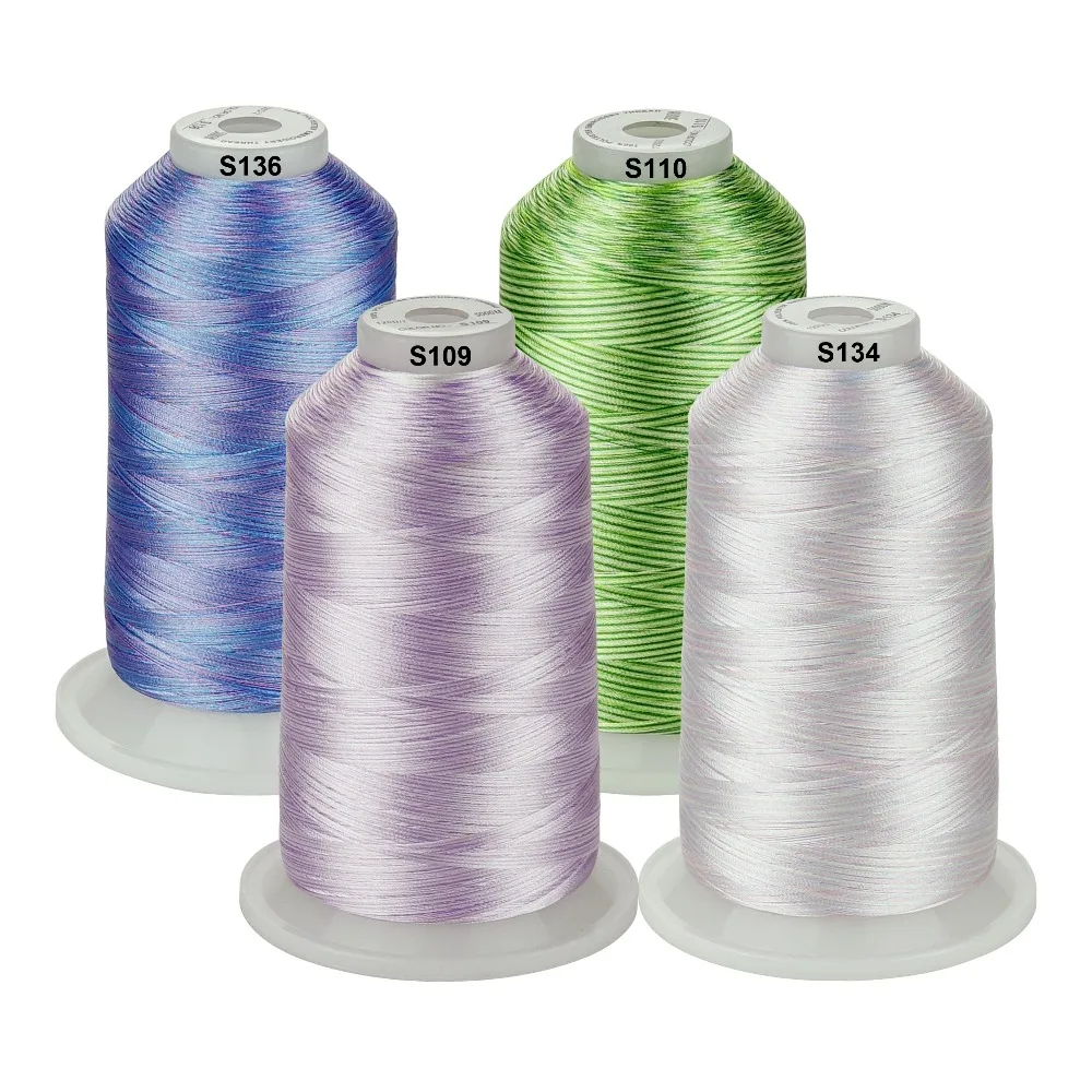 Simthread Embroidery Machine Thread 100% polyester HUGE Spool 5000 Meters 4 Colors Pack