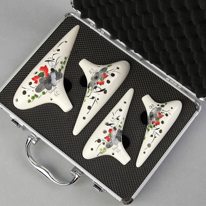 SevenAngel 12 Hole High Quality Ocarina 4 Pcs/set Flute Key of Alto C, SC, SG, SF Okarina 12 Colors for Optional with Gift Case