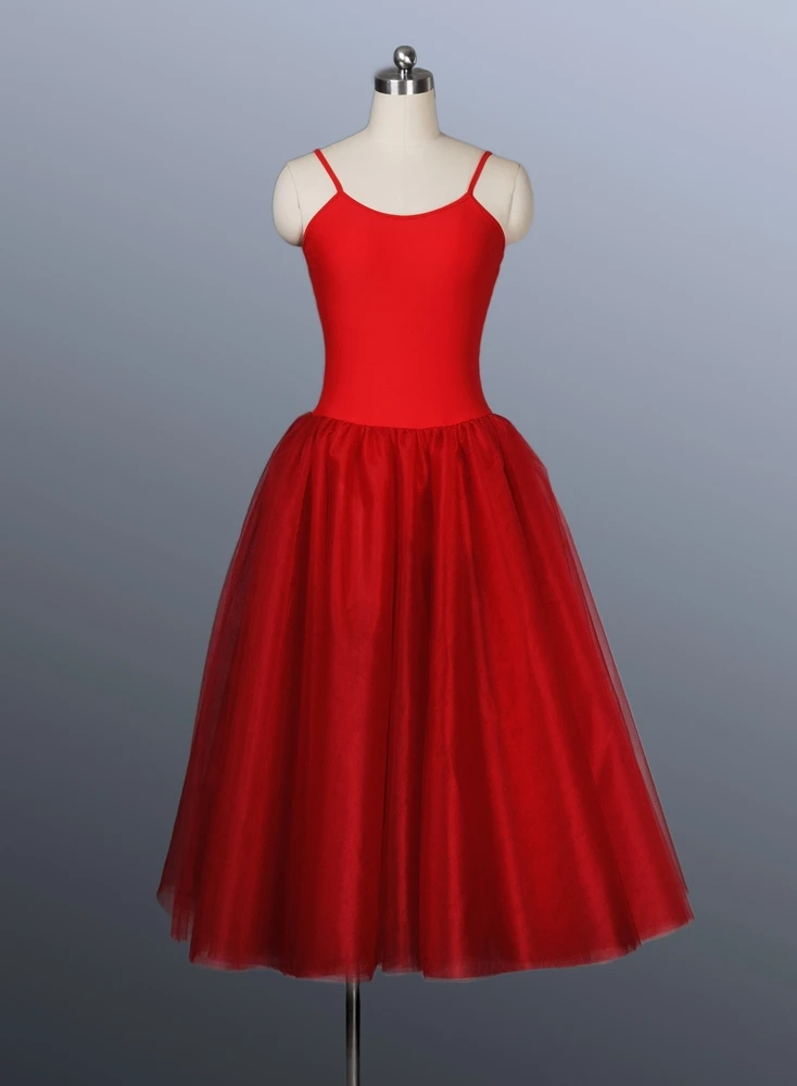 classic ballet long ballet dress Professional peasant ballets  Giselle, Napoli, la Fille Mal Gardee, Henriette's Variation red