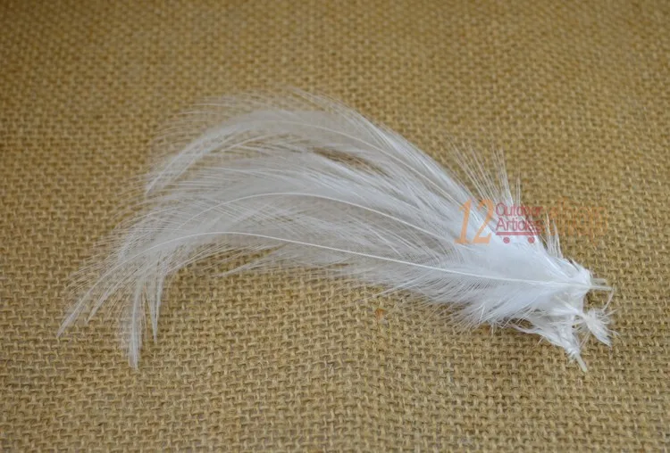 MNFT 50pcs/lot Cream White Necks Fly Tying Material Hen Feather Hackle Making Marabou Hairs For Fly Fishing