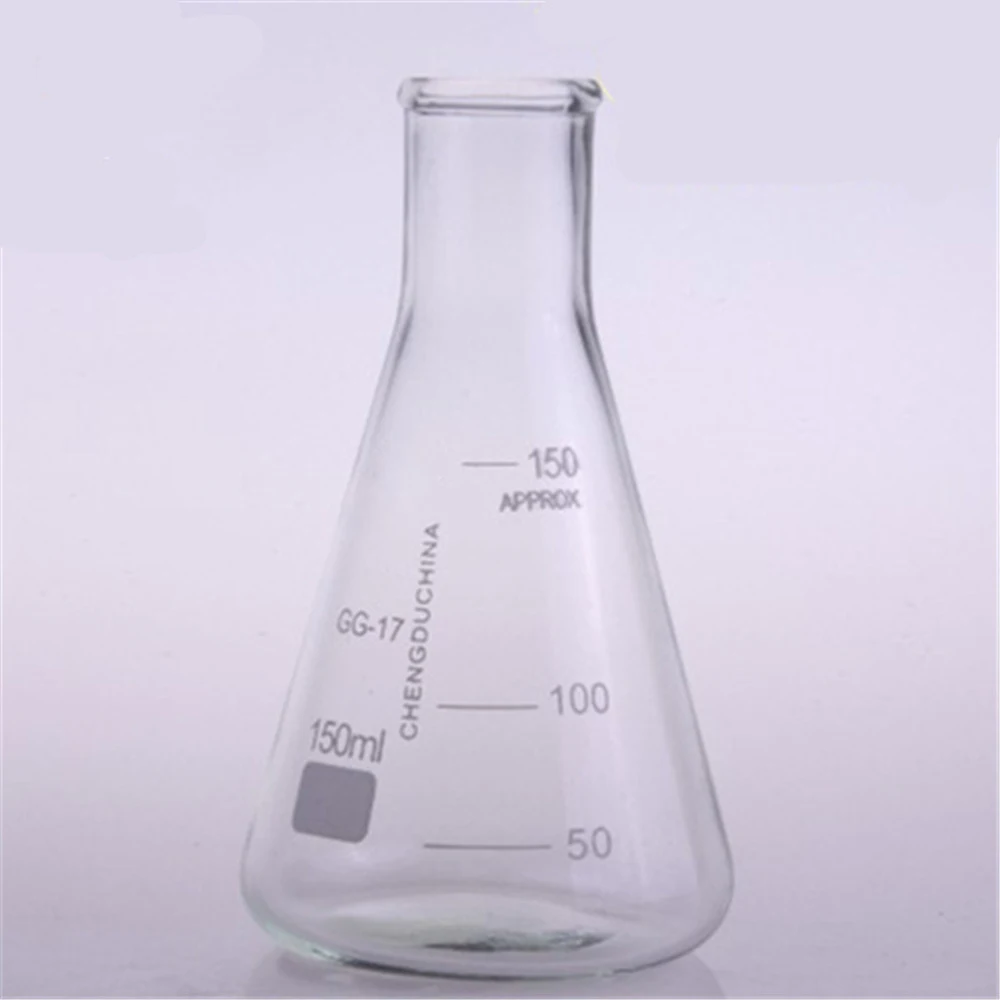 150ml,Glass Erlenmeyer Flask,Glass Conical Flask,Narrow neck ,Laboratory Glassware