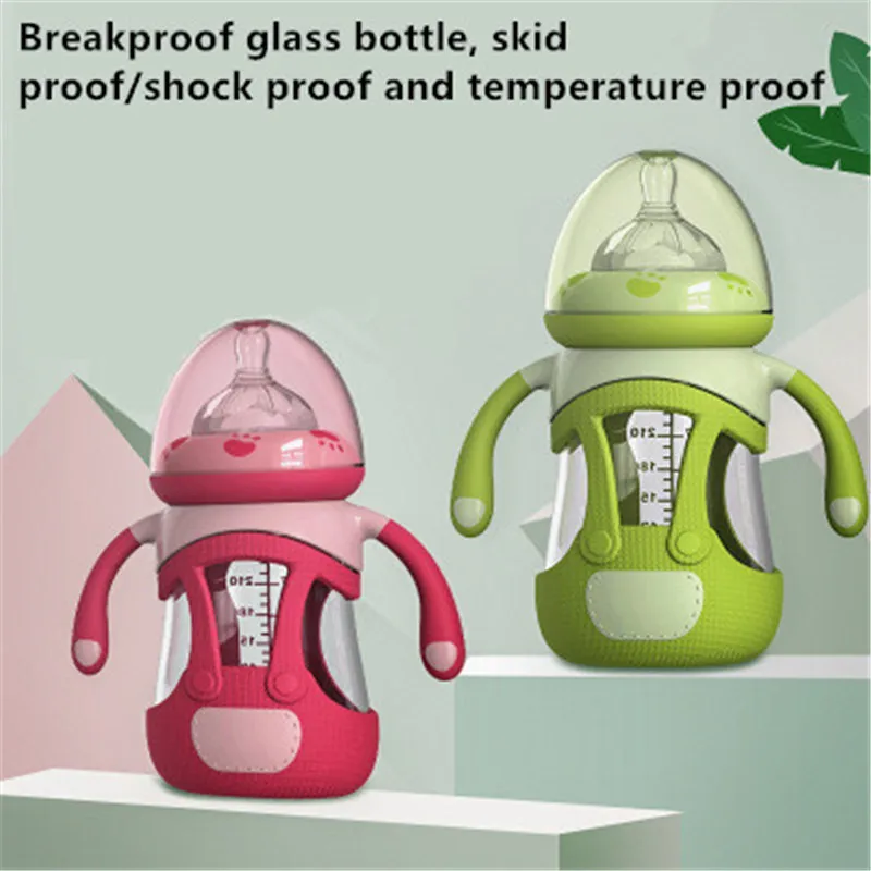 YOOAP 240ML Glass  Baby  Feeding Bottle Silicone Fully Automatic and Care Baby  Newborn Baby Bottles baby stuff  mamadeira