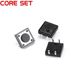 20Pcs 12X12x5mm 4PIN dip TACT push button switch Micro key power tactile switches 12x12x5 12*12*5MM Light touch