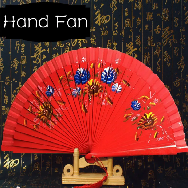 Double-sided Foldable Hand Painting Fan Cheongsam Show Dance Performance Fan Lady Hand Fan Performance Props abanicos para boda