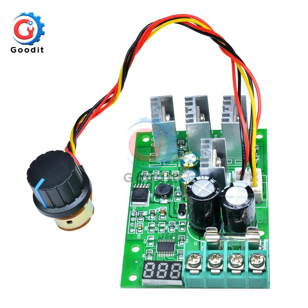 DC 6-60V 30A PWM DC Motor Speed Controller Control Governer Adjustable LED Digital Motor Speed Regulator 12V 24V 36V DC 6V-60V