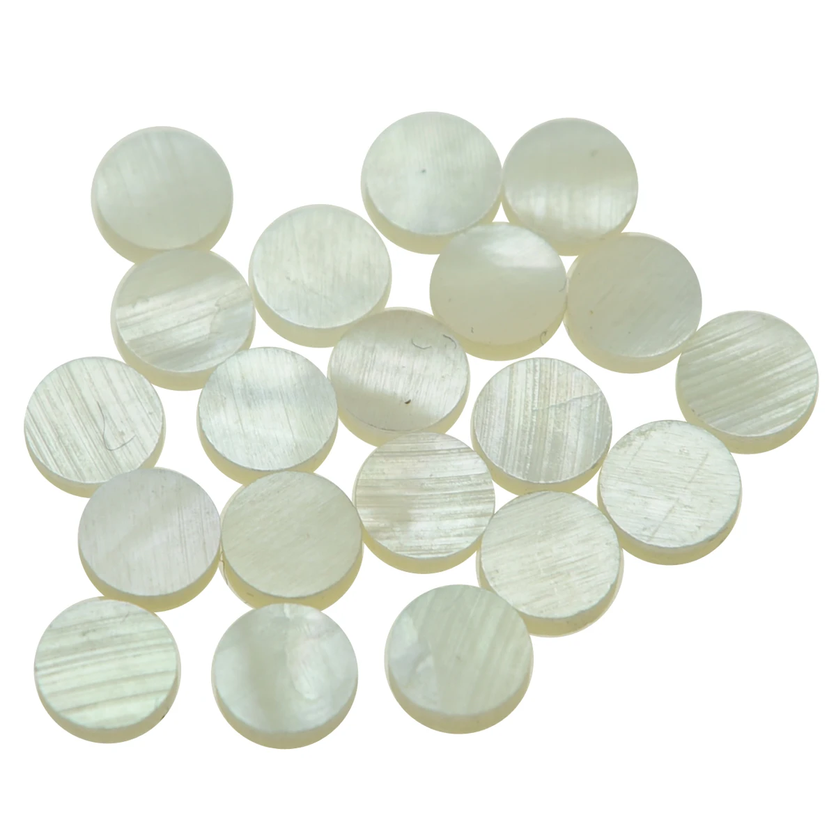 KAISH 20pcs 5mm/6mm Natural White Mother of Pearl Guitar Bass Inlay Fingerboard Fret Dots for Guitar Bass