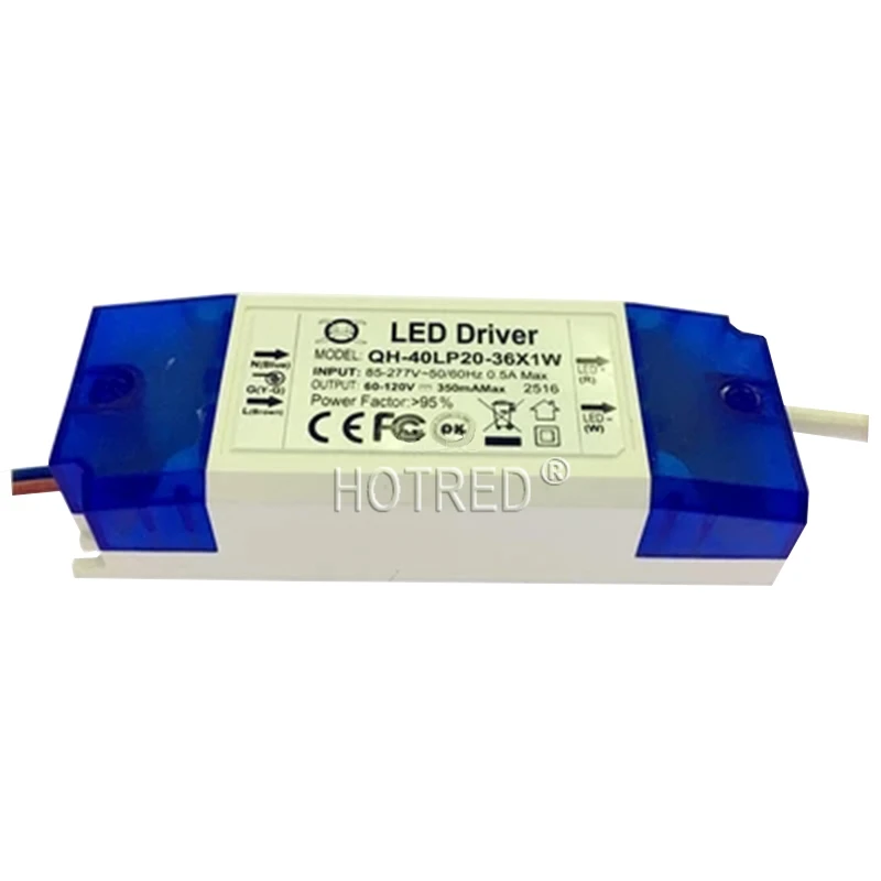 1pcs AC 85-277V 20W 30W 36W LED Driver 20-36x1W 350mA DC60-120V High Power LED Powr Supply For Floodlight