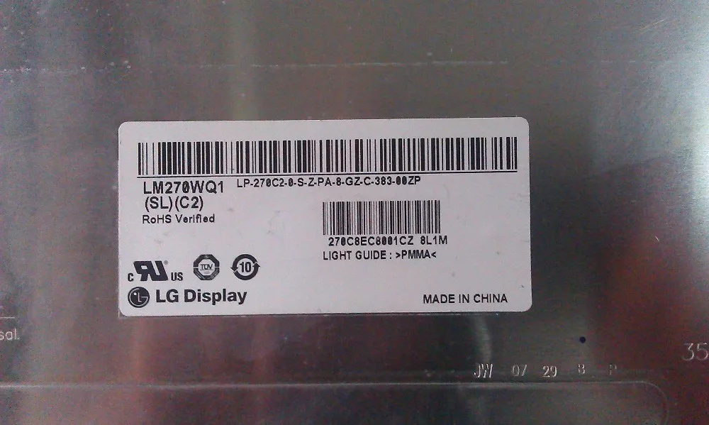 LM270WQ1 SDE3 LM270WQ1 (SD) (E3)  27.0 inch lcd display used for apple iMac A1312 AIO original grade A one year warranty