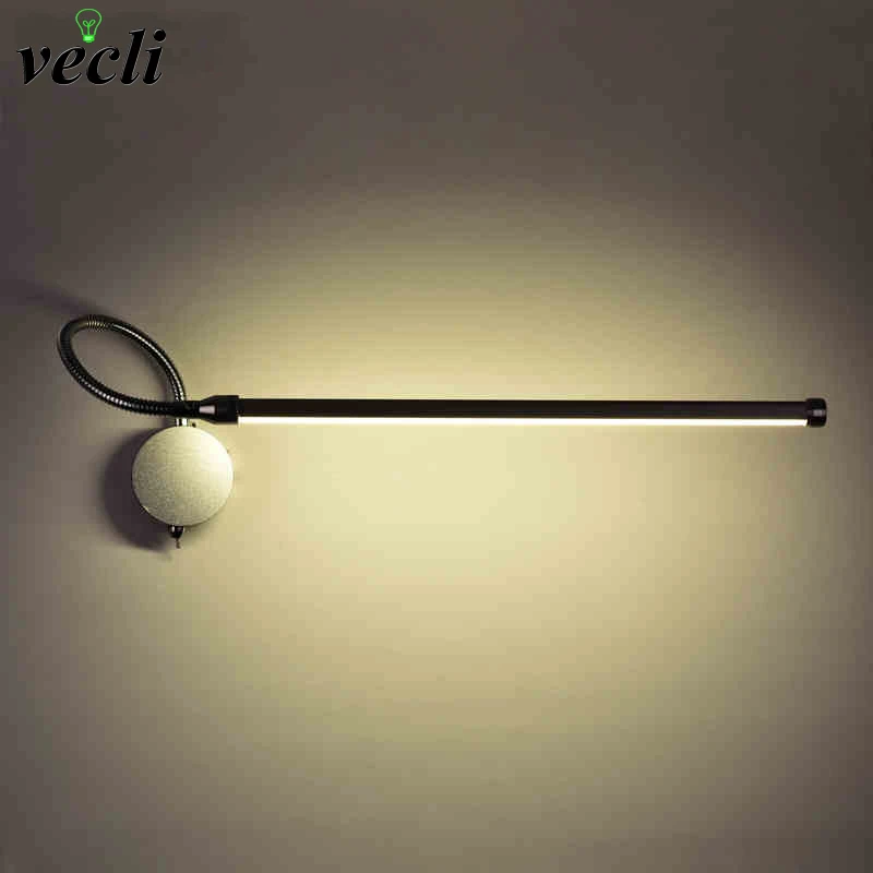 New Flexible Hose 9W LED Reading lamp Wall mount study lights switch bedside bedroom LED mirror light dress table lighting bra