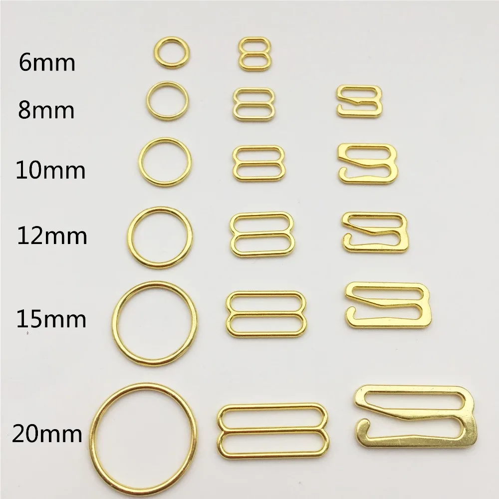 500pcs/lot Gold alloy Bra Strap Ring Slider And Hook Bra Strap Adjusters 089 Dropshipping