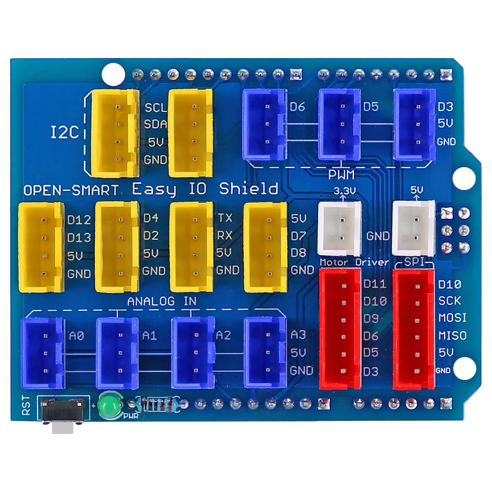 Easy IO Shield Easy-plug Colorful XH 2.54mm Socket Sensor Expansion Board Shield Compatible for Arduino