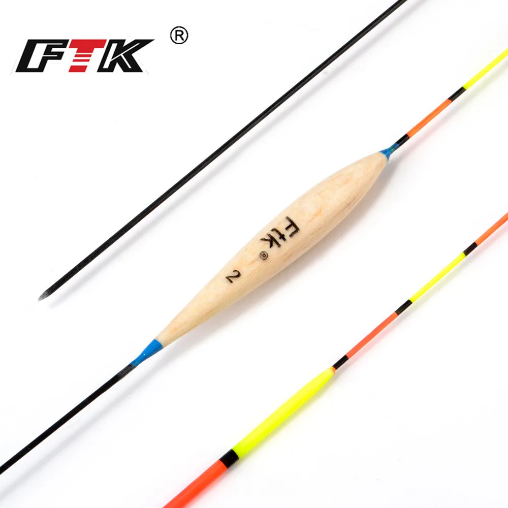 FTK Fishing Float 3Pcs/Lot Wood Fishing Float Barguzinsky Fir Float Mix Size Fishing Tackle Tools Accessories