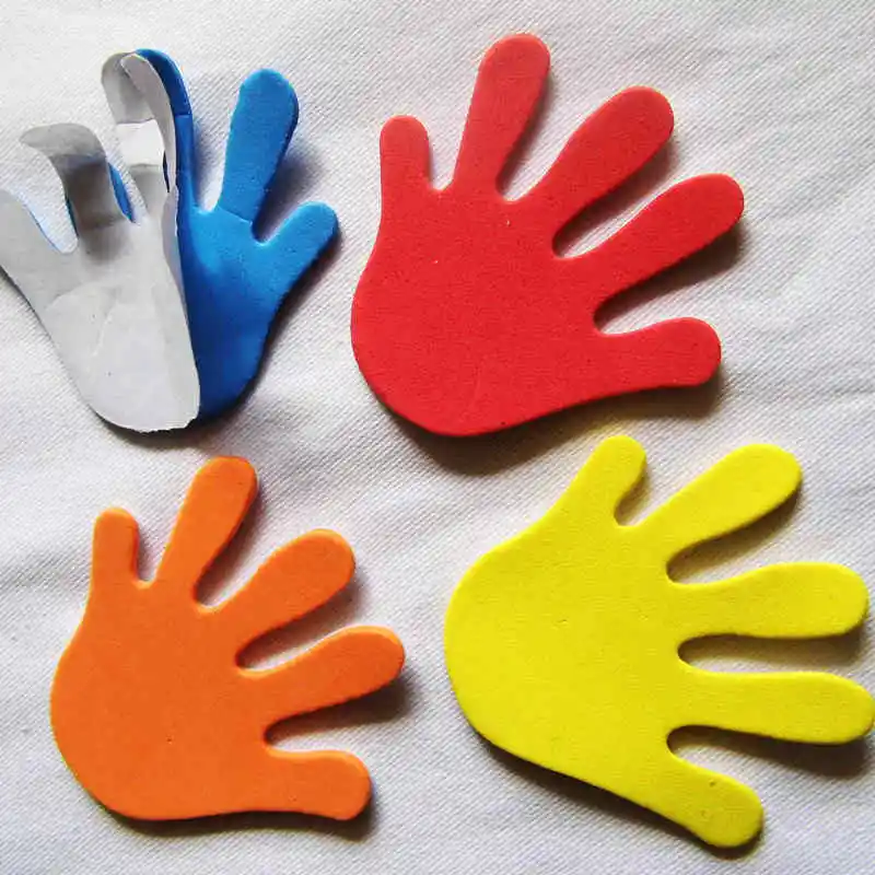 1bag/LOT.Hand shape foam stickers Kindergarten handmade ornament,Early educational crafts Scrapbooking kit Classic toy Wholesale